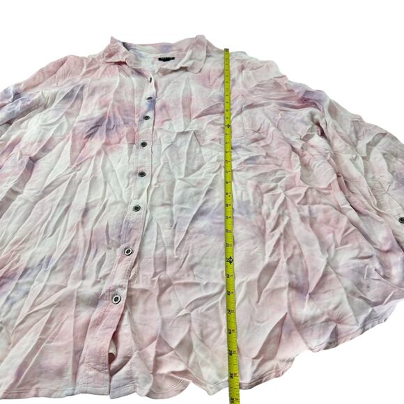 Torrid Lizzie Rayon Twill Button-Up Long Sleeve Shirt Womens size 4x Tie Dye - Picture 9 of 10